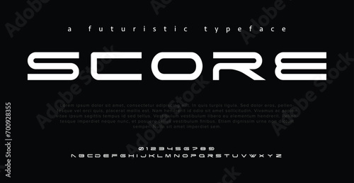 Score Abstract minimal modern alphabet fonts. Typography technology electronic digital music future creative font. vector illustration
