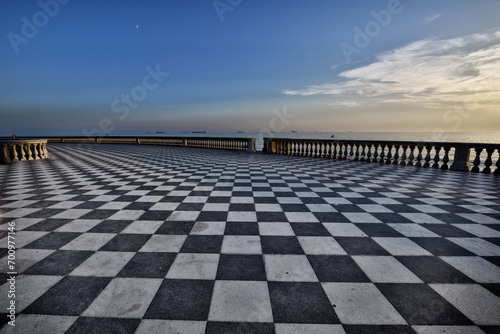 The beautiful sunsets and color contrasts of the famous Terrazza Mascagni in Livorno