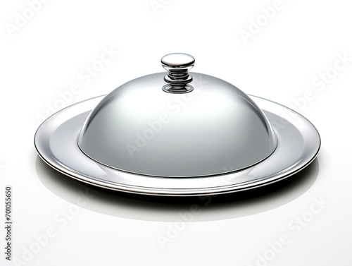 A Shiny Silver Plate with an Elegant Domed Cover