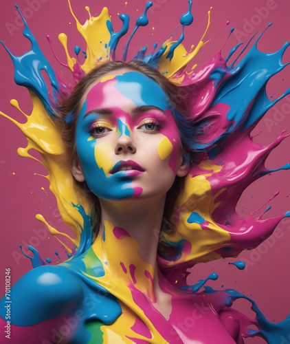 cmyk ink with girl