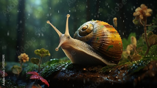 Snail in the rain