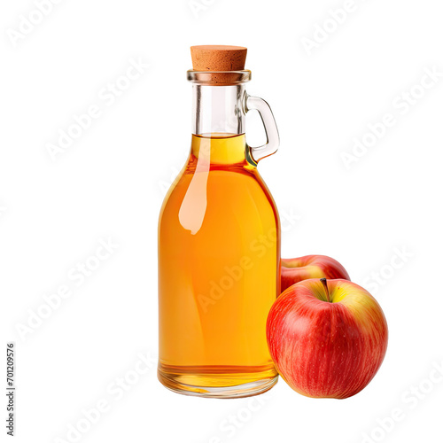 apple juice cider vinegar, isolated on transparent background cutout