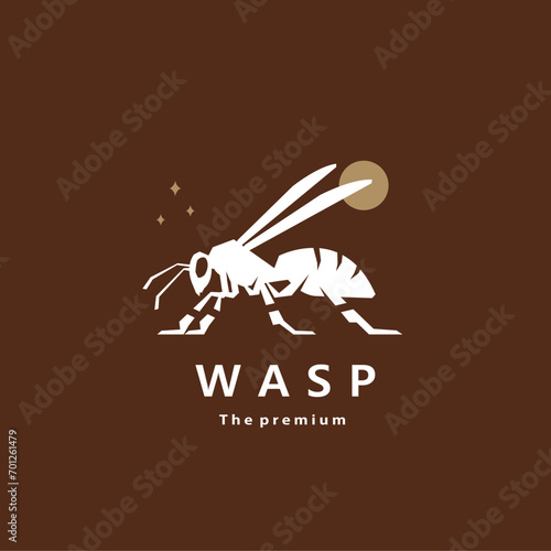 animal wasp natural logo vector icon silhouette retro hipster 