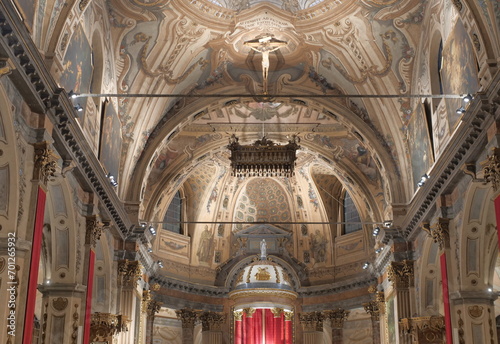Interieur of San Martino basilic in Treviglio, Bergamo, Italy