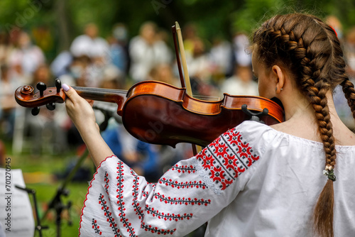 End of school year concert in a Chisinau park, Moldova