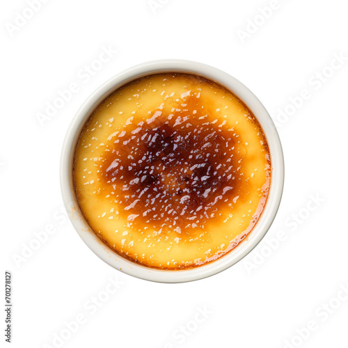 Creme brulee top view isolated on transparent background Remove png, Clipping Path, pen tool