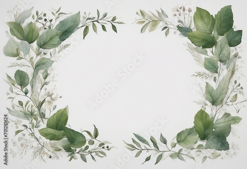 Thin leafy border, white space in middle for writing