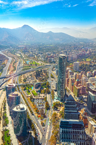 aerial view of the city Chile Santiago