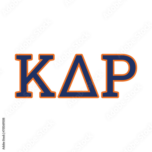 KAPPA Delta Rho greek letters vector, ΚΔP letters 