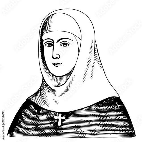 Rita of Cascia (1381-1457) vector illustration