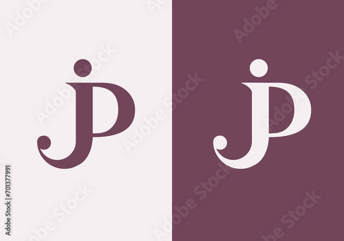 j and p logo letter JP logo. This logo icon incorporate with abstract shape in the creative way.
