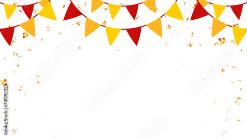 Frame paper flags hanging on a string for party celebration Chinese, eastern. element