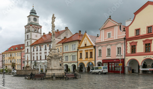 Piazza Masaryk a Trebon, Boemia meridionale, Cechia