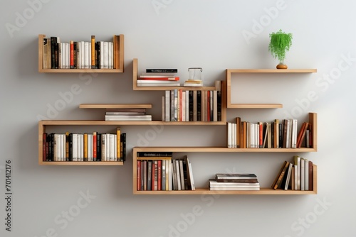 A modern and fancy wall-hanging bookshelf for home decor