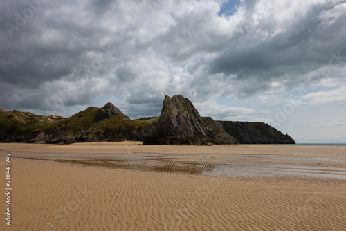 Three Cliffs Bay.The famous coastline of the Gower Peninsula in South Wales.