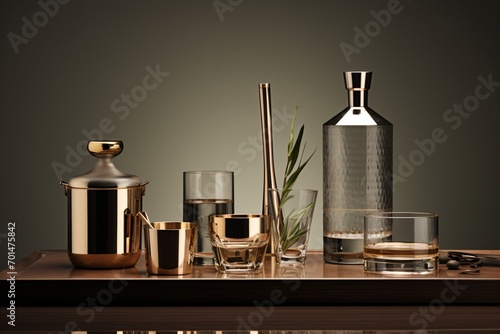 Modern kitchen accessories and bar mixology kit