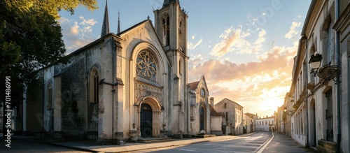 the saint leger church from cognac france. Creative Banner. Copyspace image
