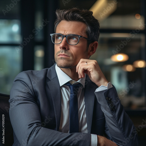 Fotografia con detalle de hombre con ropa elegante y pose pensativa