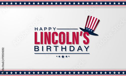 Happy Lincoln's Birthday February 12 Background Vector Illustration 