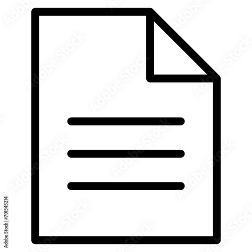 Paper documents icons. Line sumbol. File icon. Folded written paper. Line icon