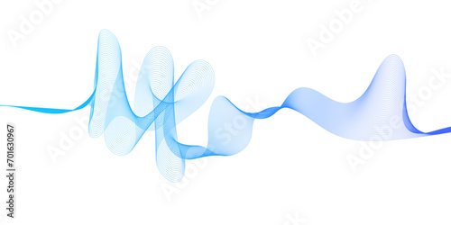 Abstract colorful blue sound, voice, music curved and wave lines background. Abstract volume voice technology vibrate wave and music background. Abstract music wave, radio signal, voice background.