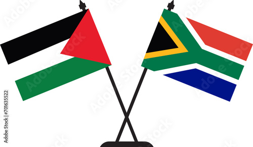 Palestine and South Africa Flag