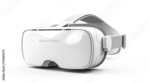 Virtual Reality or VR 3d render realistic model in isolate white background. VR Glasses for 360 environment games or simulation training. on isolate transparency background, PNG 