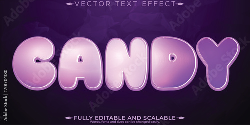 Candy text effect, editable sweets and sugary customizable font style