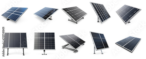 Solar panels over a transparent background. on isolate transparency background, PNG