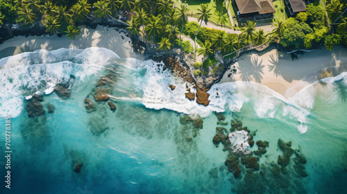 Indonesia Bali Aerial view of beach