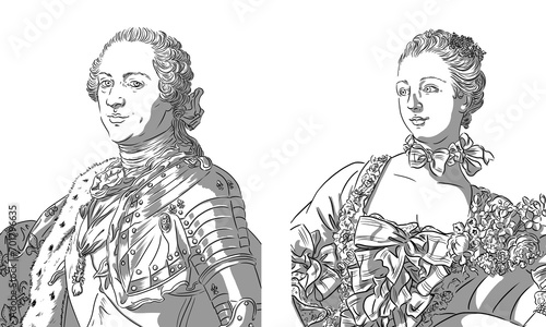 King Louis XV and his mistress the marquise de Pompadour