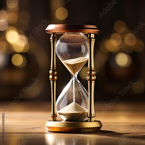 Hourglass counting down the time to expiration, ability to count time, with dedicated space for copying. Generate Ai