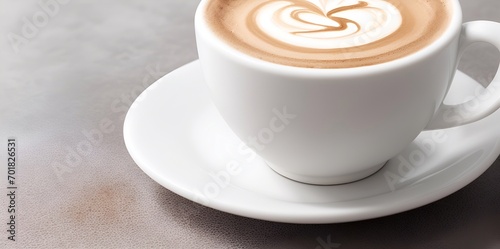 Cup of cappuccino on the table. AI generated illustration