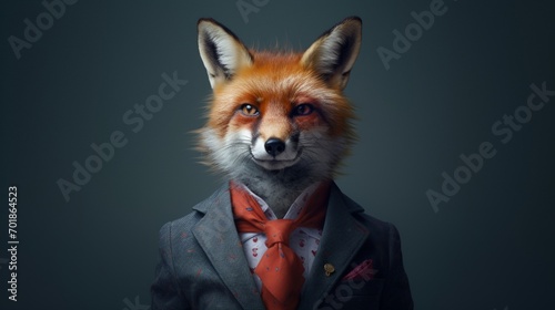 fox and suit by alex sanders in the style of minimal.Generative AI