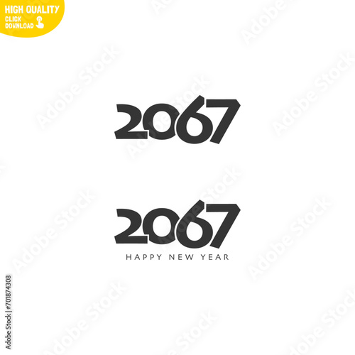 Creative Happy New Year 2067 Logo Design