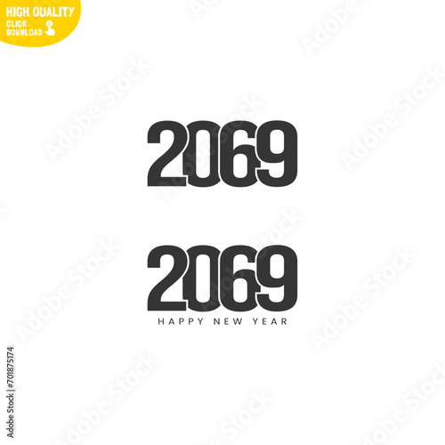 Creative Happy New Year 2069 Logo Design