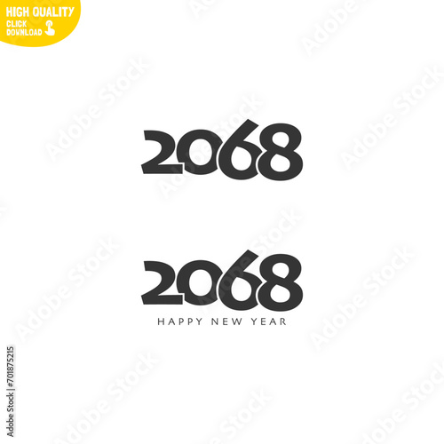 Creative Happy New Year 2068 Logo Design