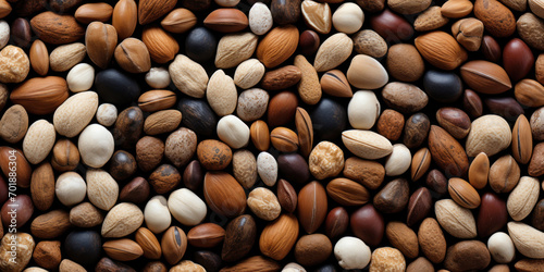 mixture of nuts of different types as a food background