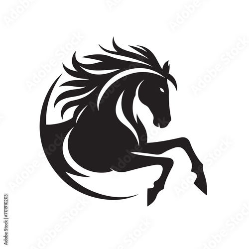 Aesthetically pleasing vector illustration featuring a black horse silhouette, adding grace to your design projects - vector stock. 