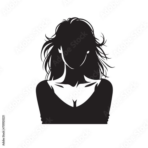 Abstract Person Silhouette in Black Vector - Stylish and Artful Stock Imagery 