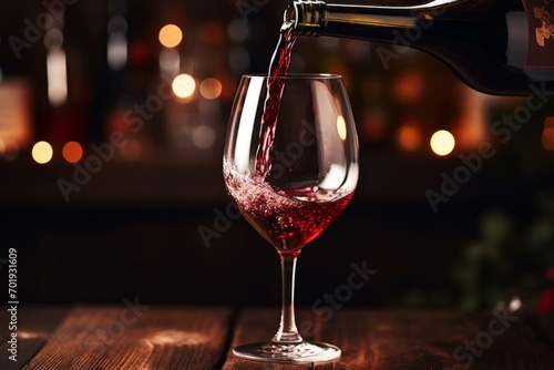 Pouring red wine to glass party restaurant bar gourmet celebration luxury taste splashing grape alcohol expensive drink bordeaux chateu cabernet bottle refreshment toned drops bubbles french wineglass
