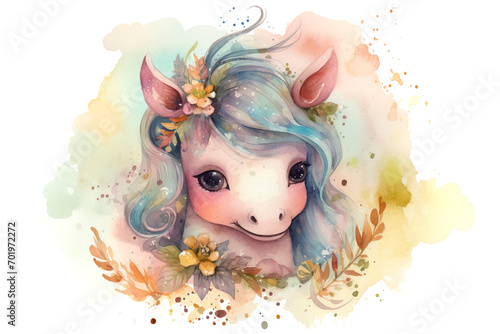 Cute centaur in watercolor illustration, concept of Mythical creature art