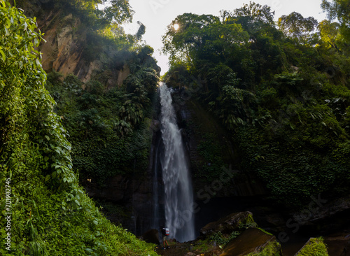 View of Coban Talun waterfall during an afternoon in East Java, Indonesia