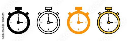 stopwatch icon set vector. Timer sign and symbol. Countdown icon. Period of time