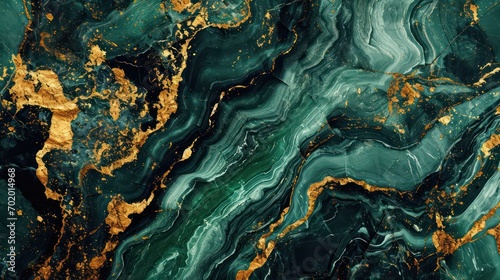 A stunning seamless backdrop with marble textures in dark green emerald and gold colors, creating a beautiful visual harmony. 