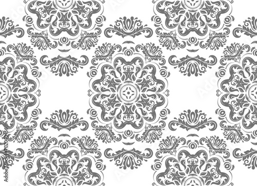Classic seamless vector pattern. Damask orient ornament. Classic vintage background. Orient silver pattern for fabric, wallpapers and packaging