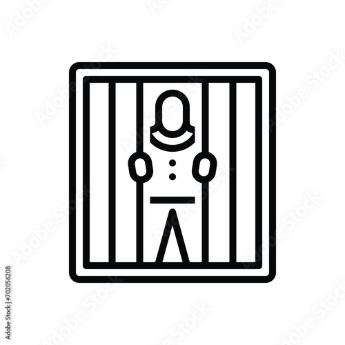 Black line icon for prison 