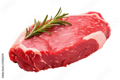 Raw meat or beef steak for cooking and grilling isolated on transparent png background, ingredients for making food.