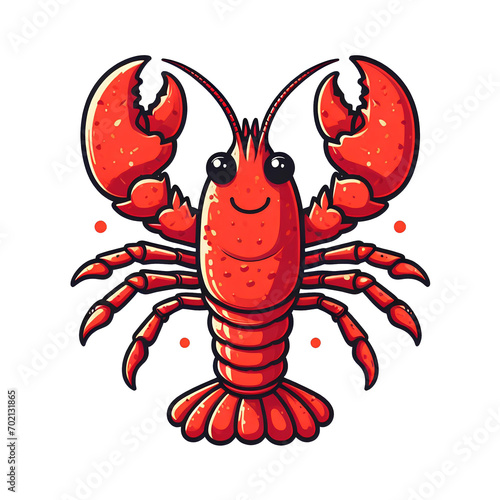 lobster shrimp - cartoon on transparent background