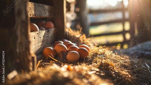 eggs from a nest in a barn